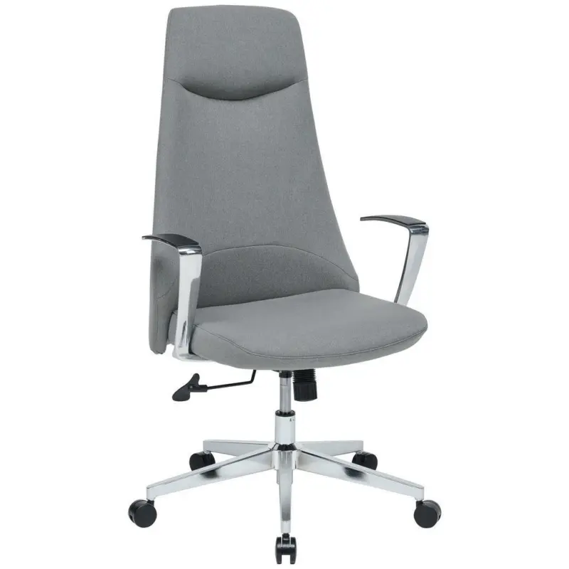 Chefsessel in Webstoff Grau, Alufarben