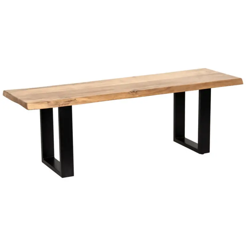 Sitzbank 140/45/42 cm in Schwarz, Akaziefarben