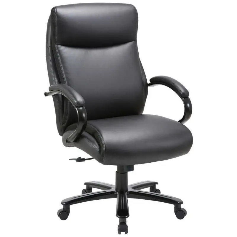 Chefsessel in Lederlook Schwarz