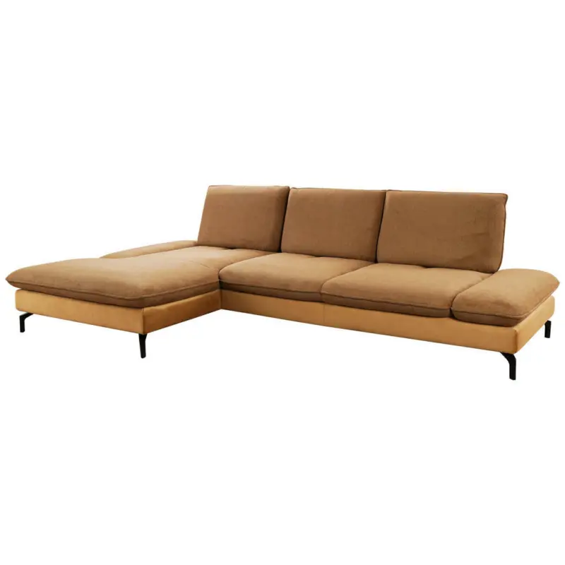 Ecksofa in Flachgewebe Gelb, Goldfarben