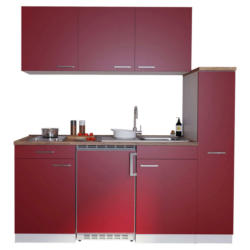 Miniküche 180 cm in Rot