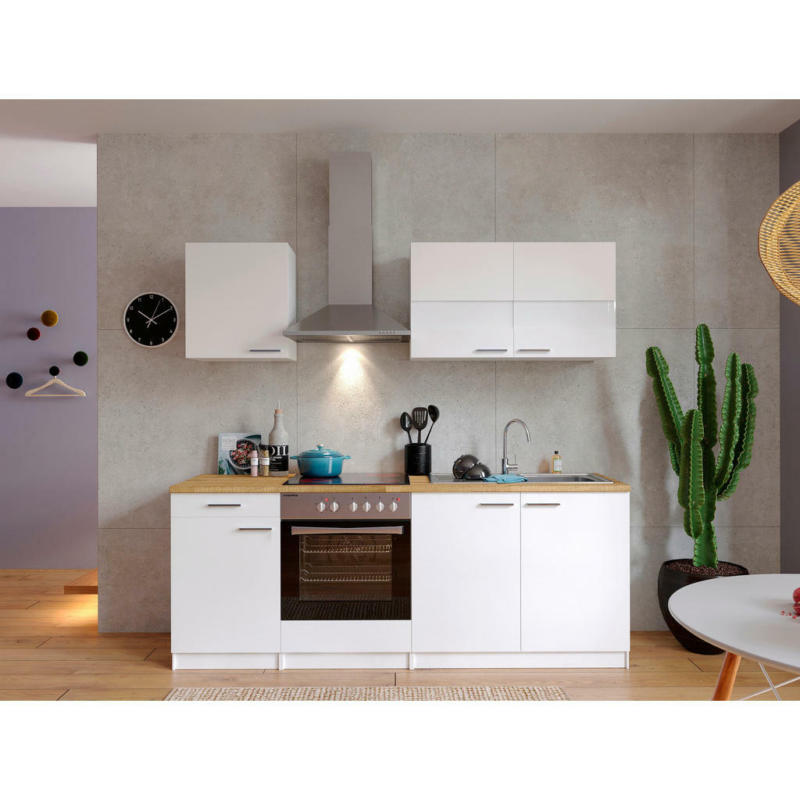 Küchenblock 210 cm in Weiß