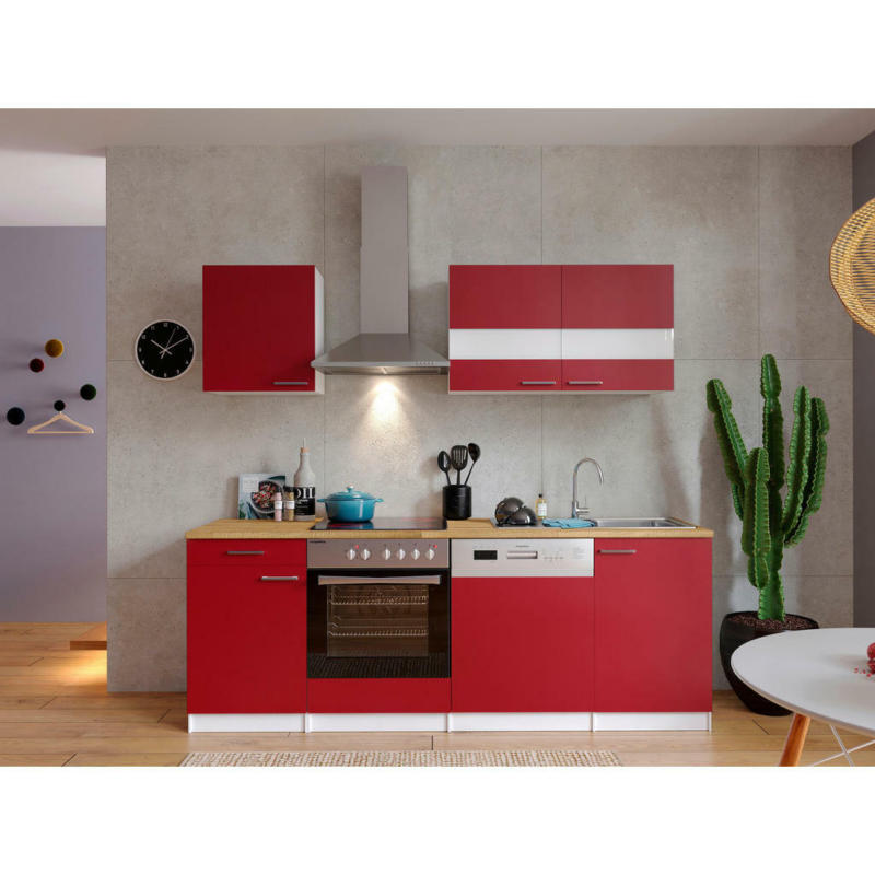 Küchenblock 220 cm in Rot