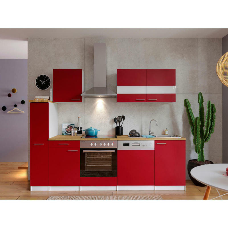 Küchenblock 250 cm in Rot