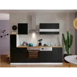 Küchenblock 250 cm in Schwarz