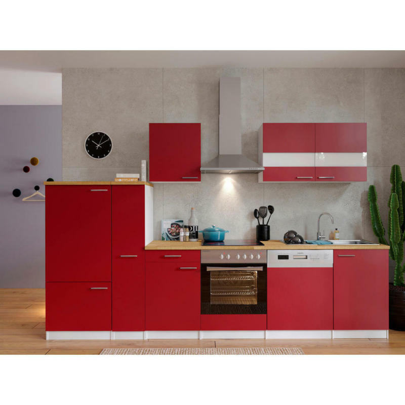Küchenblock 310 cm in Rot