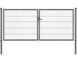 Stabgitter-Doppeltor ALBERTS 298,8 x 125 cm inkl. Pfosten 6 x 6 cm anthrazit