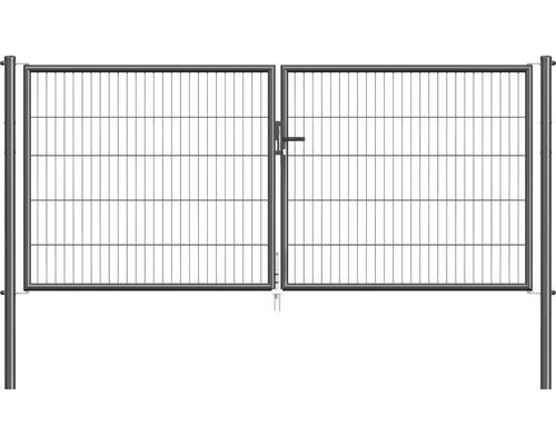 Stabgitter-Doppeltor ALBERTS 298,8 x 125 cm inkl. Pfosten 6 x 6 cm anthrazit