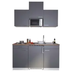 Miniküche 150 cm in Grau