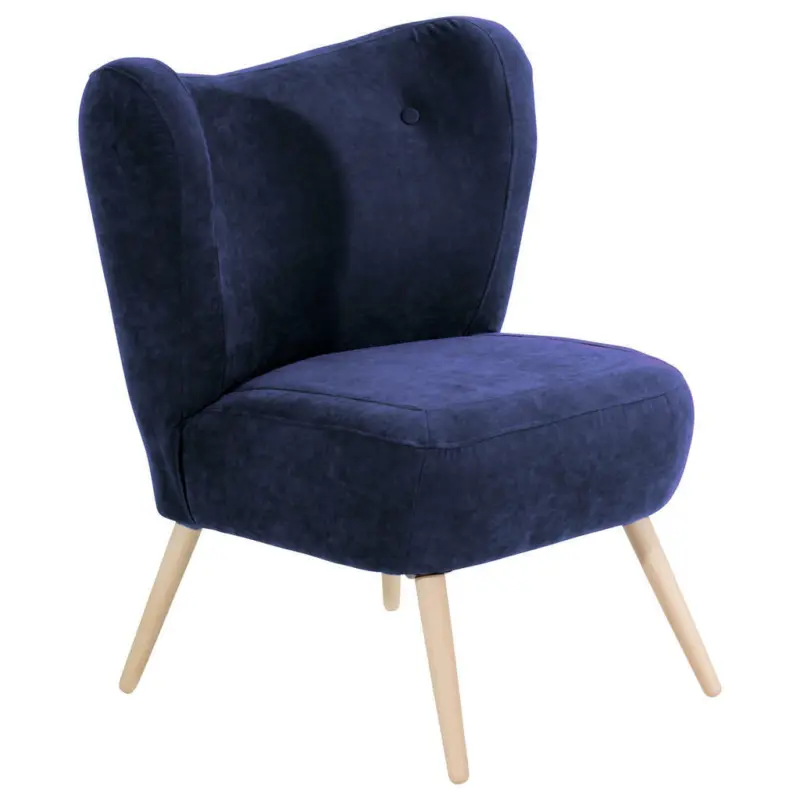 Sessel in Velours Blau