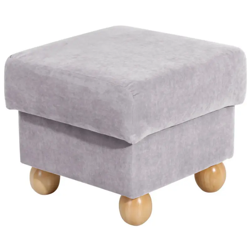 Hocker in Textil Silberfarben