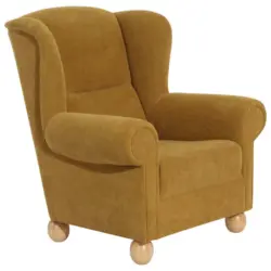 Ohrensessel in Velours Gelb