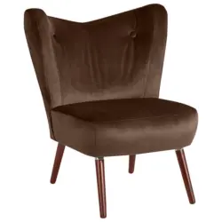 Sessel in Samt, Velours Braun