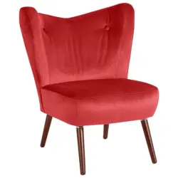 Sessel in Samt, Velours Rot