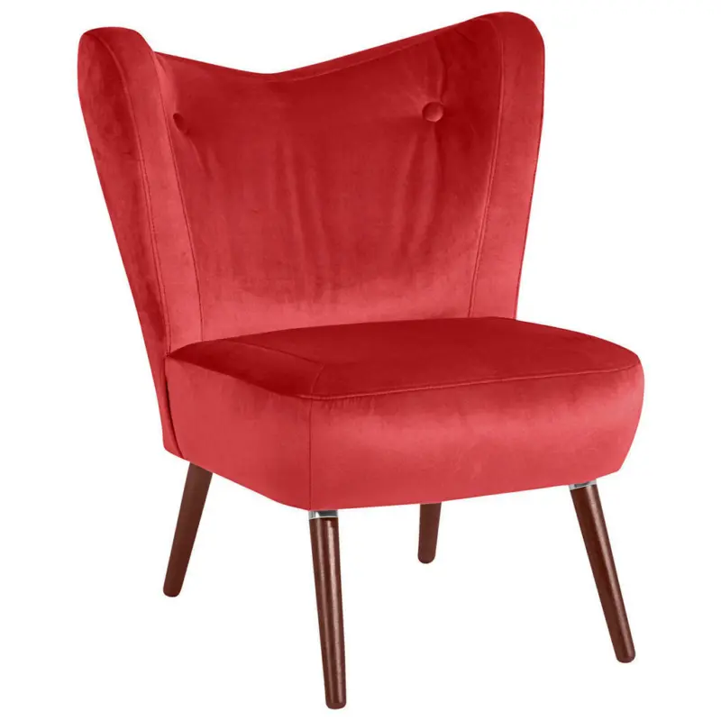 Sessel in Samt, Velours Rot