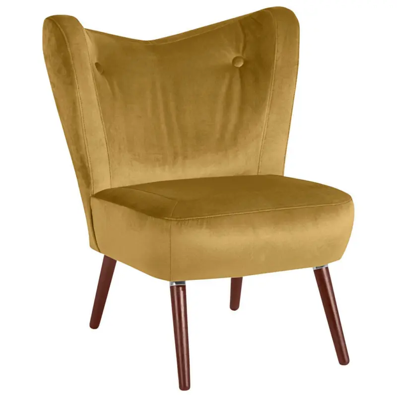 Sessel in Samt, Velours Gelb