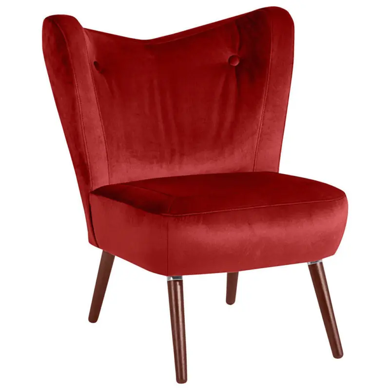 Sessel in Samt, Velours Hellrot