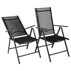 Gartenstuhl-Set Metall, Textil Anthrazit