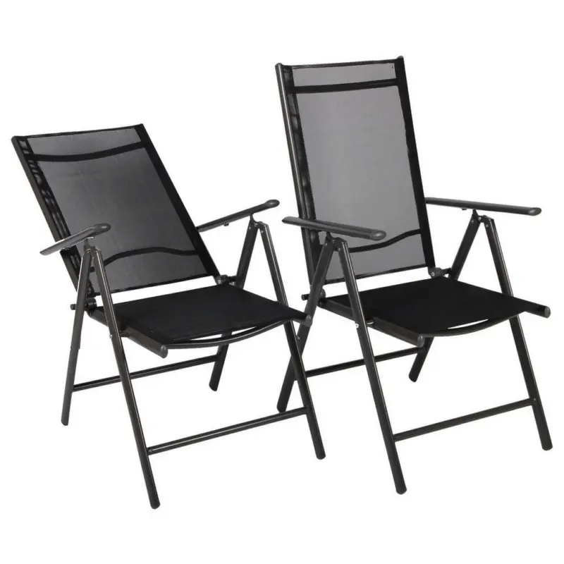 Gartenstuhl-Set Metall, Textil Anthrazit