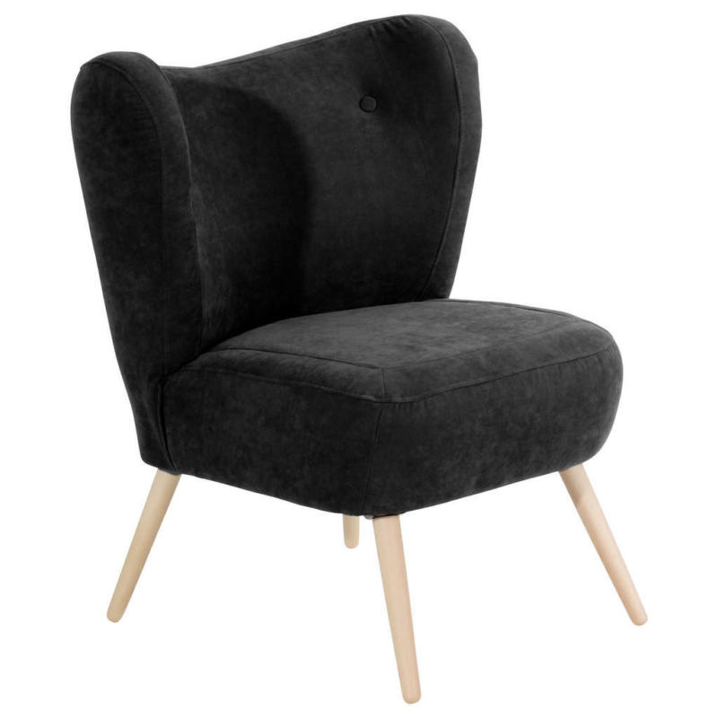 Sessel in Velours Schwarz