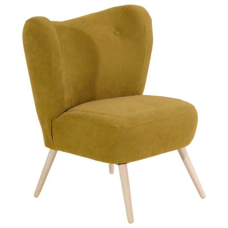 Sessel in Velours Gelb