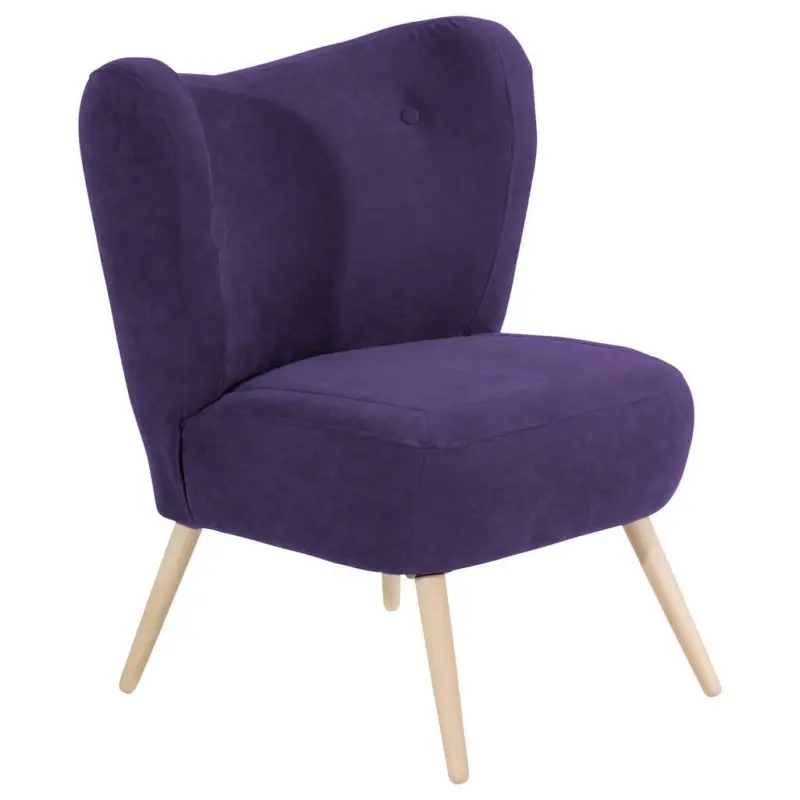 Sessel in Velours Violett