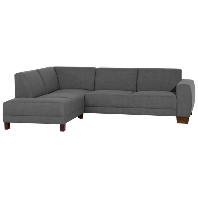Ecksofa in Flachgewebe, Leinenoptik Anthrazit