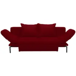 Schlafsofa in Webstoff Dunkelrot
