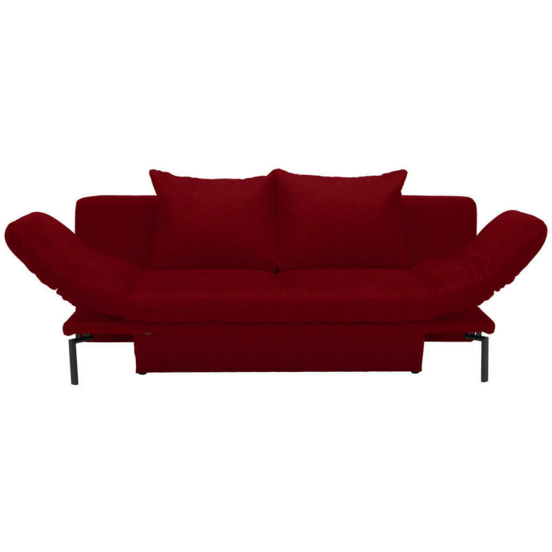 Schlafsofa in Webstoff Dunkelrot