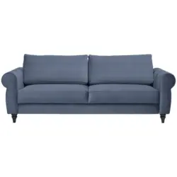 Schlafsofa in Webstoff Blau