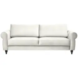 Schlafsofa in Webstoff Wei&szlig;
