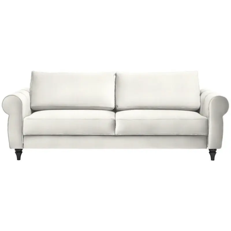 Schlafsofa in Webstoff Wei&szlig;
