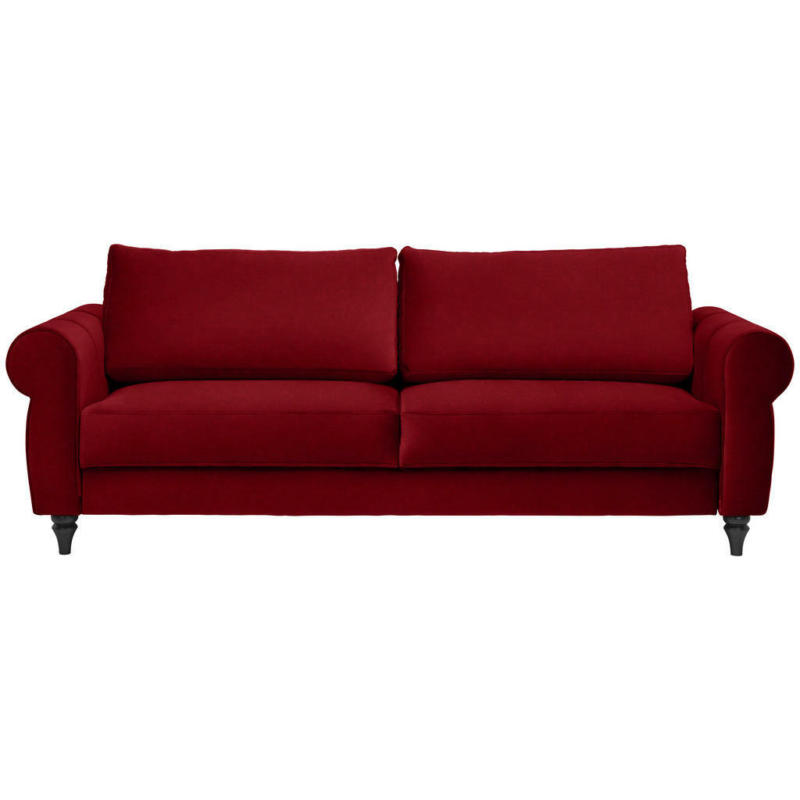 Schlafsofa in Webstoff Dunkelrot