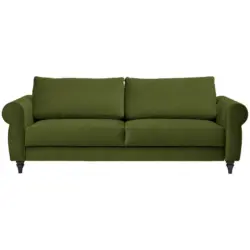 Schlafsofa in Webstoff Dunkelgr&uuml;n