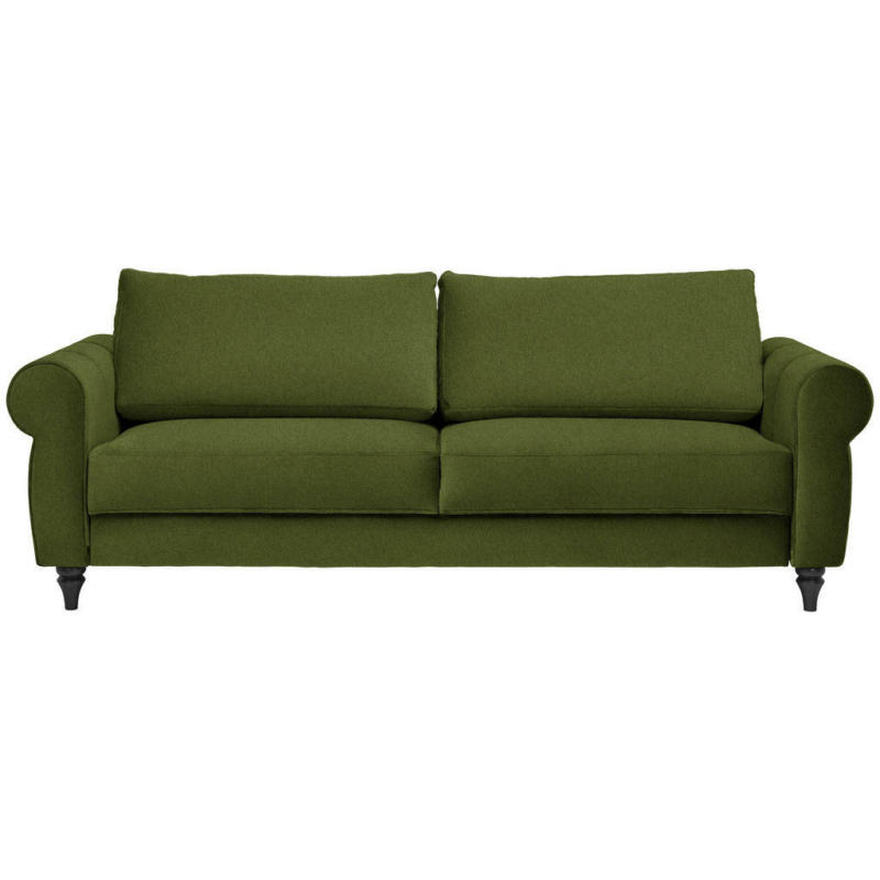 Schlafsofa in Webstoff Dunkelgrün