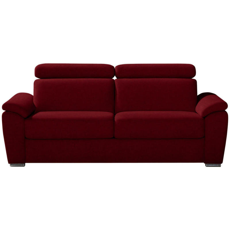 Schlafsofa in Webstoff Dunkelrot