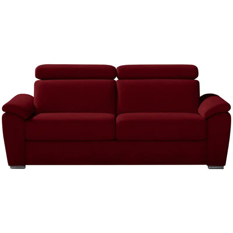 Schlafsofa in Webstoff Dunkelrot