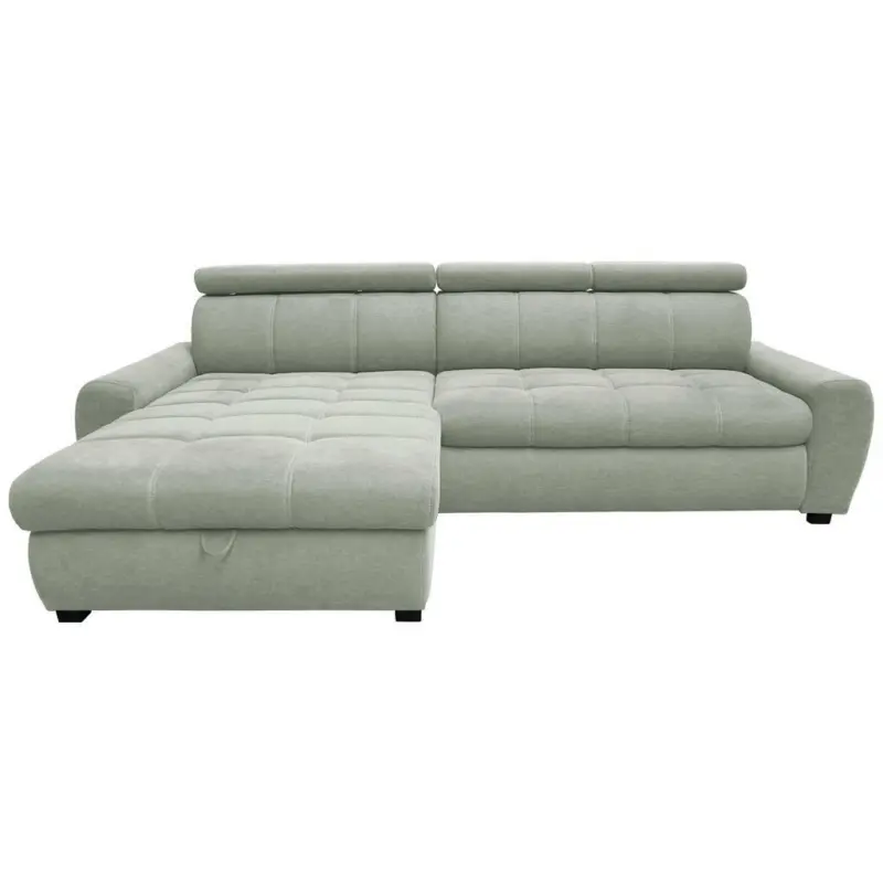 Ecksofa in Webstoff Hellgrau
