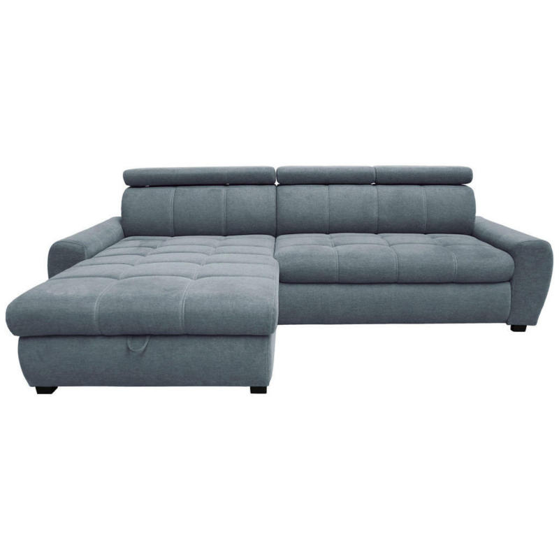 Ecksofa in Webstoff Hellblau