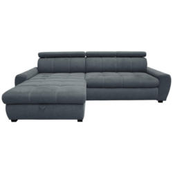 Ecksofa in Webstoff Dunkelblau