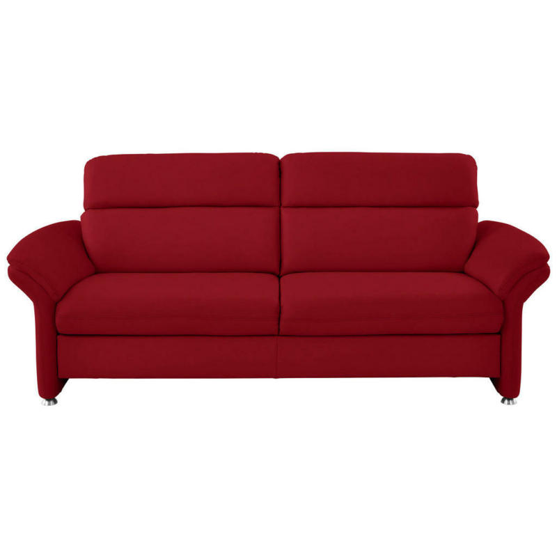 Dreisitzer-Sofa in Leder Rot