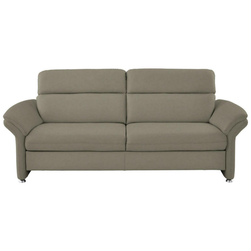 Dreisitzer-Sofa in Leder Hellgrau