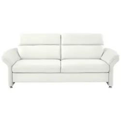 Dreisitzer-Sofa in Leder Weiß