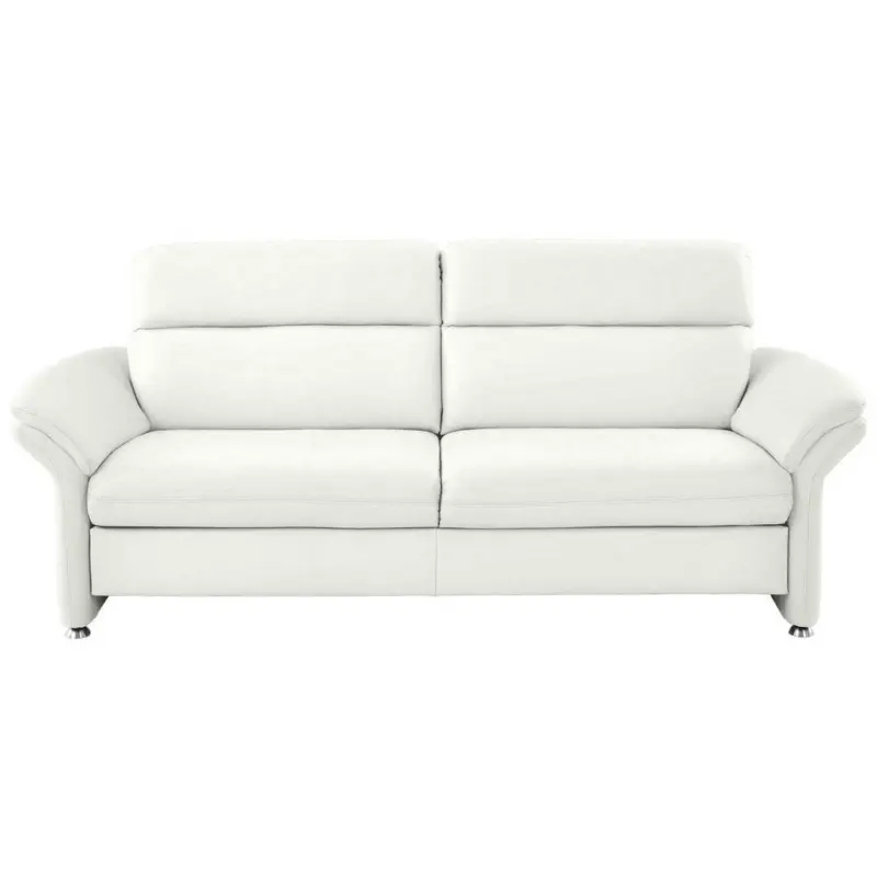 Dreisitzer-Sofa in Leder Weiß
