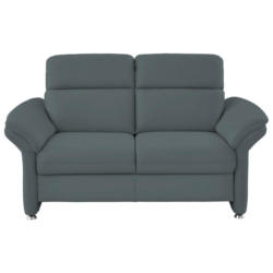 Zweisitzer-Sofa in Echtleder Blau, Grau