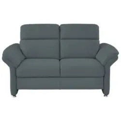 Zweisitzer-Sofa in Echtleder Blau, Grau