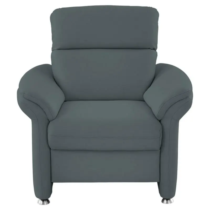 Sessel in Echtleder Blau, Grau