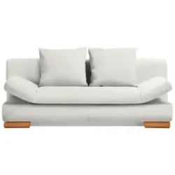 Schlafsofa in Webstoff Weiß
