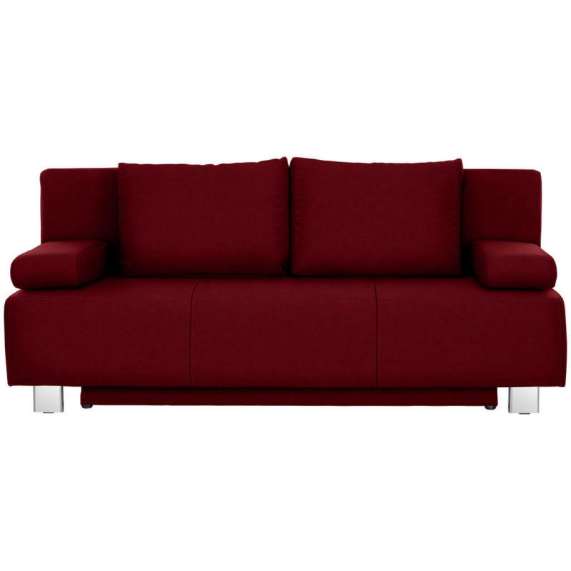 Schlafsofa in Webstoff Dunkelrot