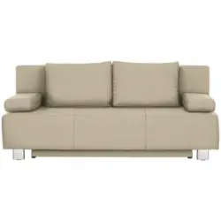 Schlafsofa in Webstoff Beige